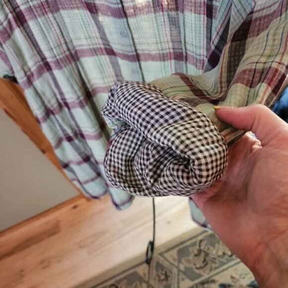 Elan Sz. M Long Sleeve Button Down Multicolored Oversized Shirt/Dress w pockets - Picture 6 of 15